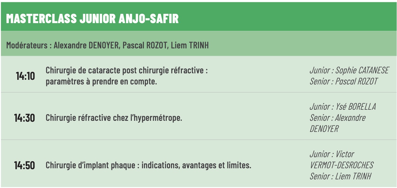 Implant phaque ICL IPCL MasterClass ANJO