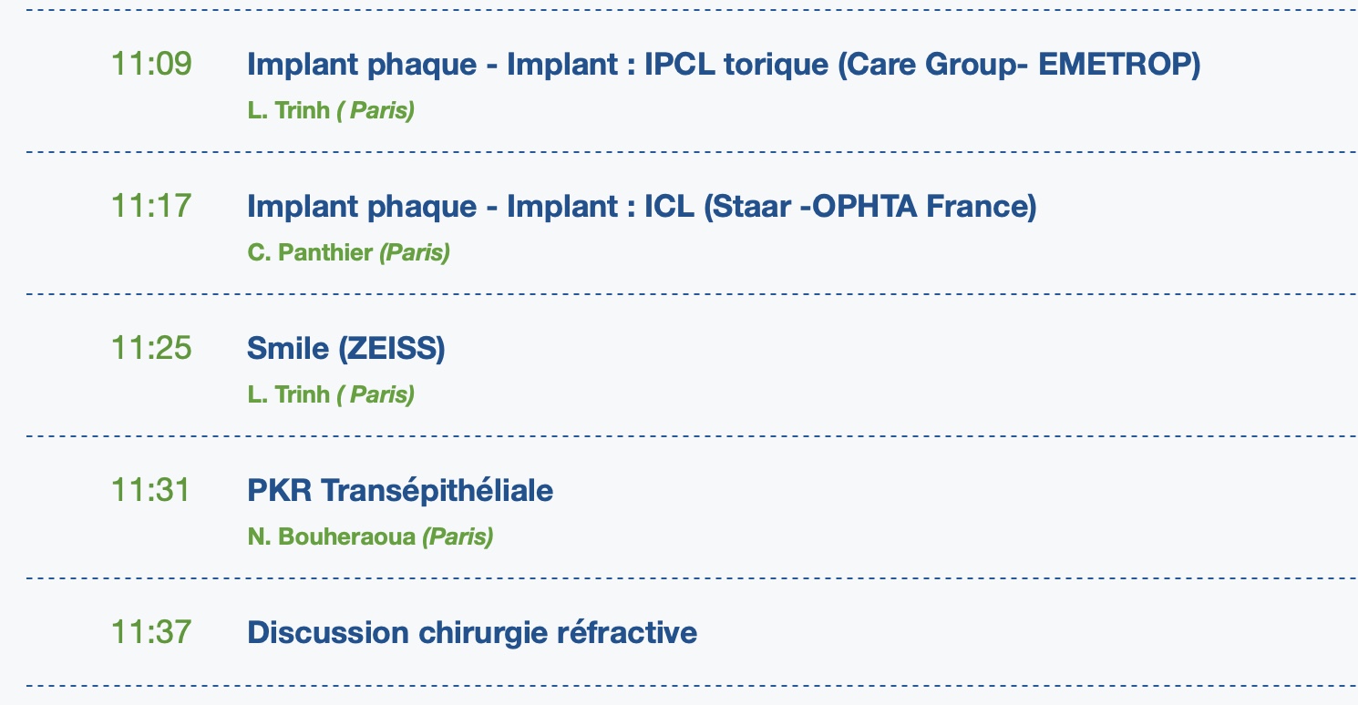 Chirurgie par implant phaque ICL IPCL