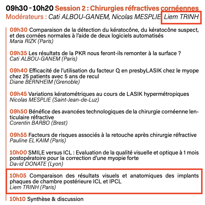 Implant phaque ICL Paris