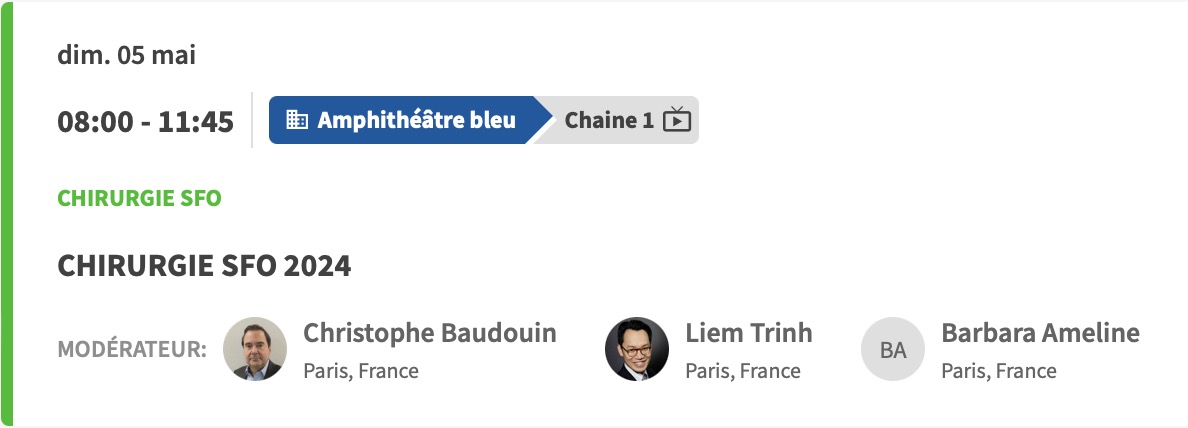 Chirurgie en direct SFO 2024