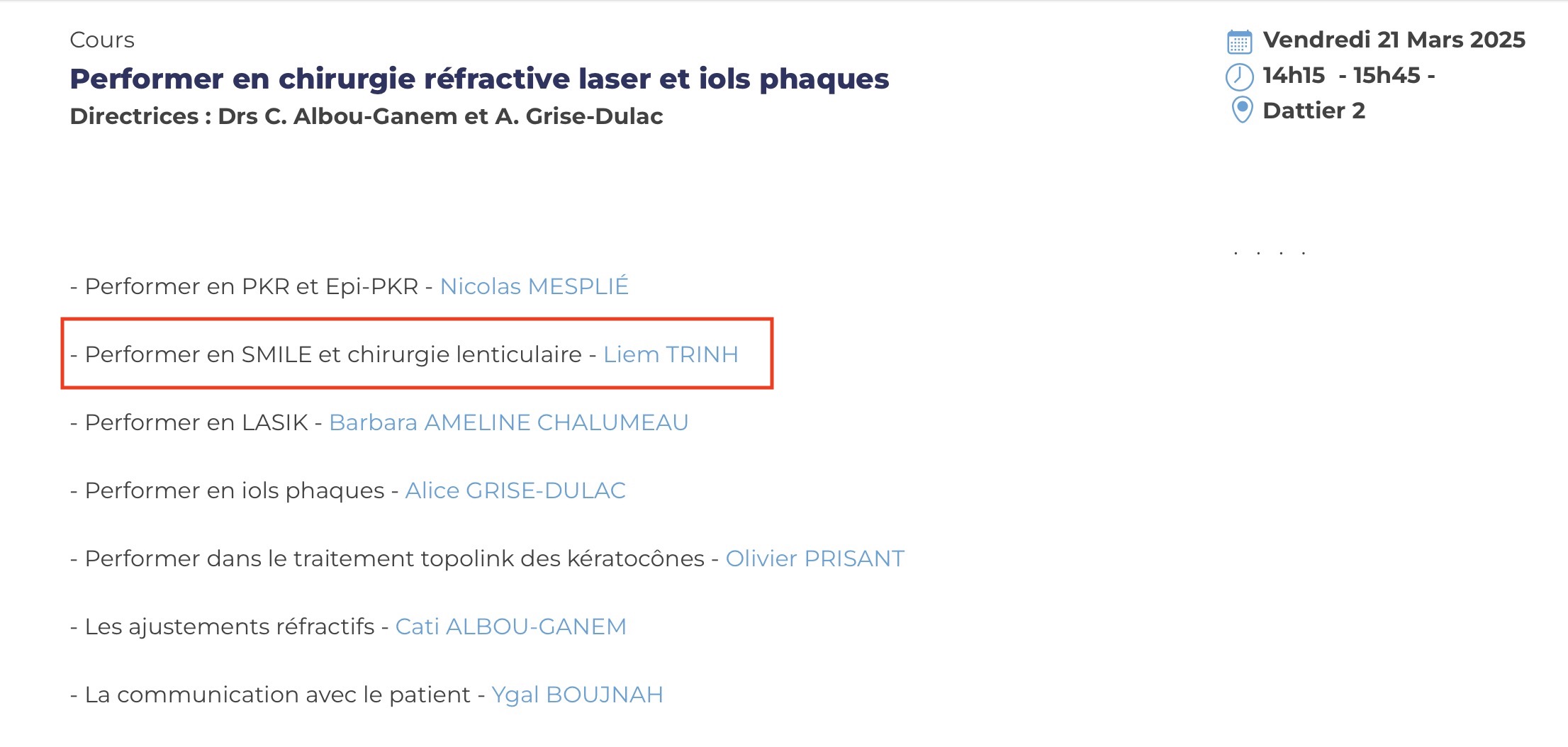 performer en SMILE et chirurgie lenticulaire