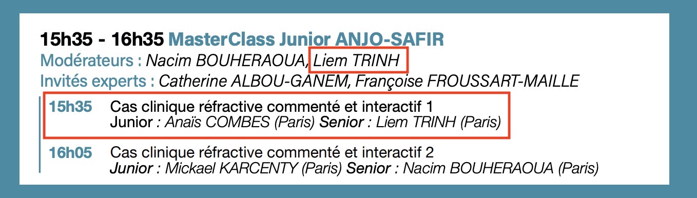 MasterClass Junior SAFIR ANJO