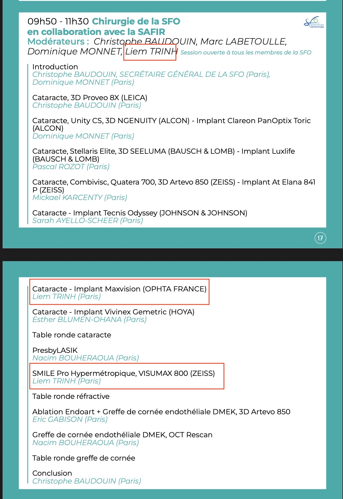 chirurgie de la SFO